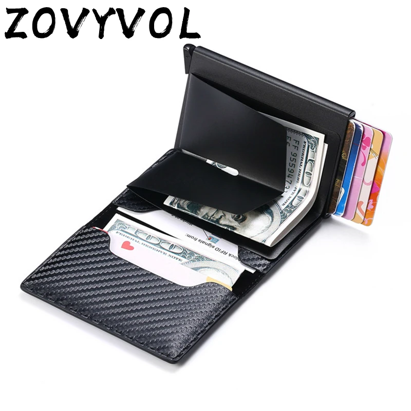 ZOVYVOL Противоугонный Rfid блокирующий смарт-кошелек Мужской винтажный кошелек из