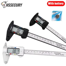 Pied à coulisse électronique numérique de 150mm, en Fiber de carbone de 6 pouces, Vernier, jauge, micromètre, outils de mesure, règle numérique avec batterie