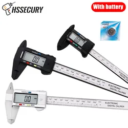 Pied à coulisse électronique numérique de 150mm, en Fiber de carbone de 6 pouces, Vernier, jauge, micromètre, outils de mesure, règle numérique avec batterie 