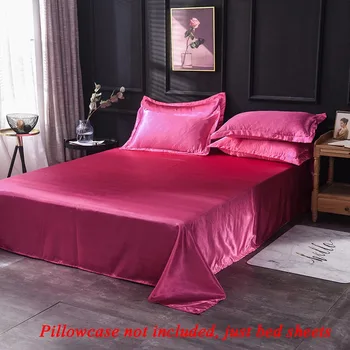 

Classic smooth Bed Sheets Reuse Comfortable Bed Sheets Solid Color Flat Sheet Fashion Bedding Luxury Bed Linen Home Decor hot