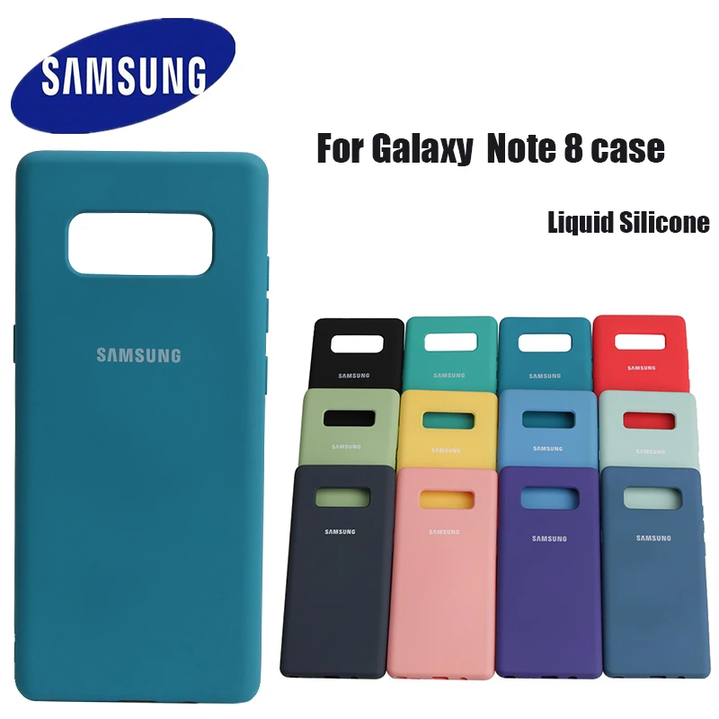 Samsung Galaxy Note 8 Liquid Silicone Case TPU Silky Soft-Touch Shell For Galaxy Note8 Full Protective Back Cover smartphone pouch