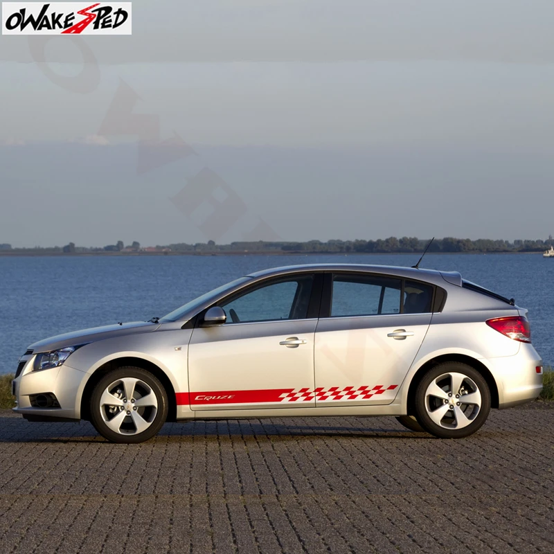 Спортивные полосы стикера автомобиля боковая юбка декор наклейка для Chevrolet Cruze Авто тело наружная дверь аксессуары виниловая наклейка