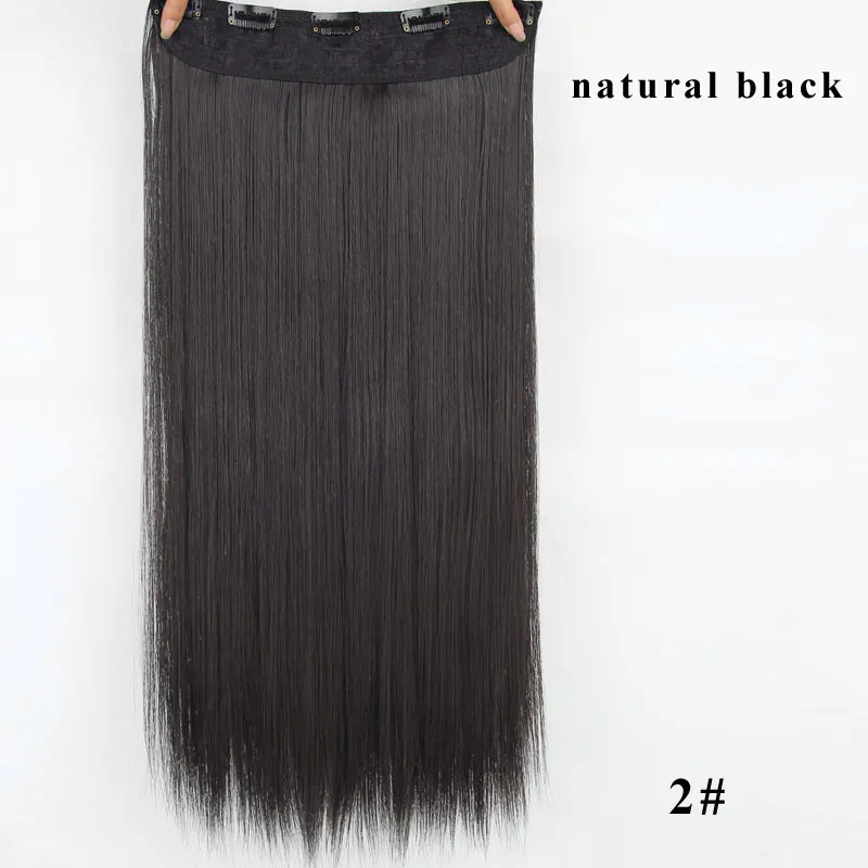 #2 AISI BEAUTY 5 Clips Synthetic Hair Long Wavy Blonde Clip In One Piece Hair Extensions Brown Black Hair Pieces for Women - Цвет: #2