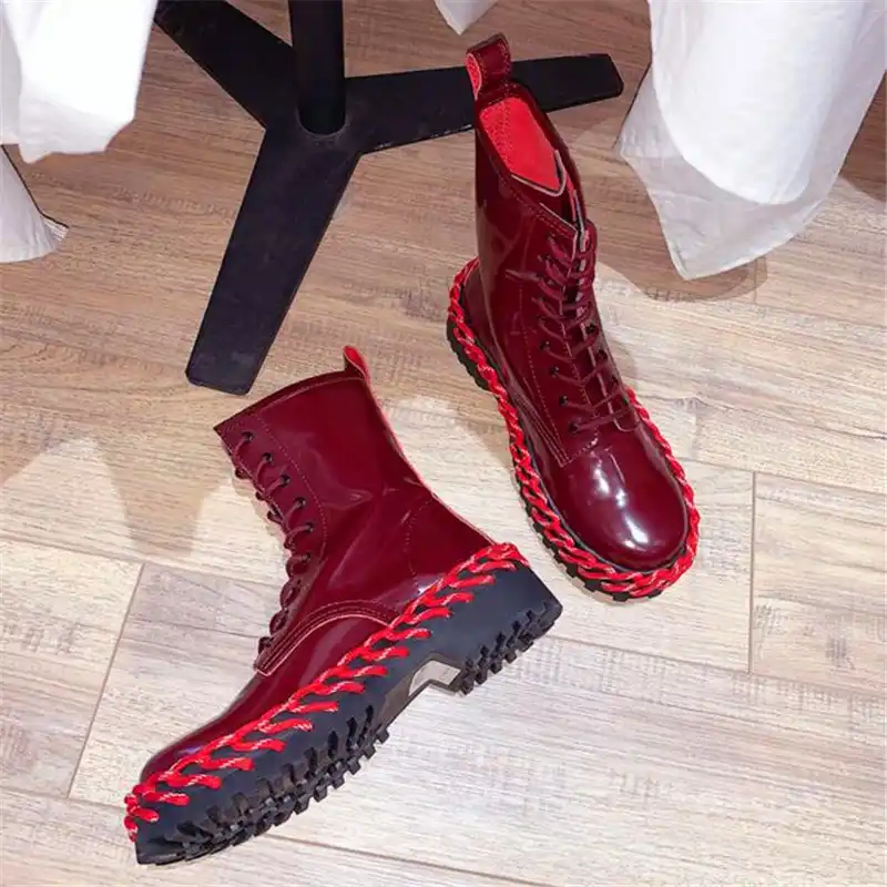 red block heels boots
