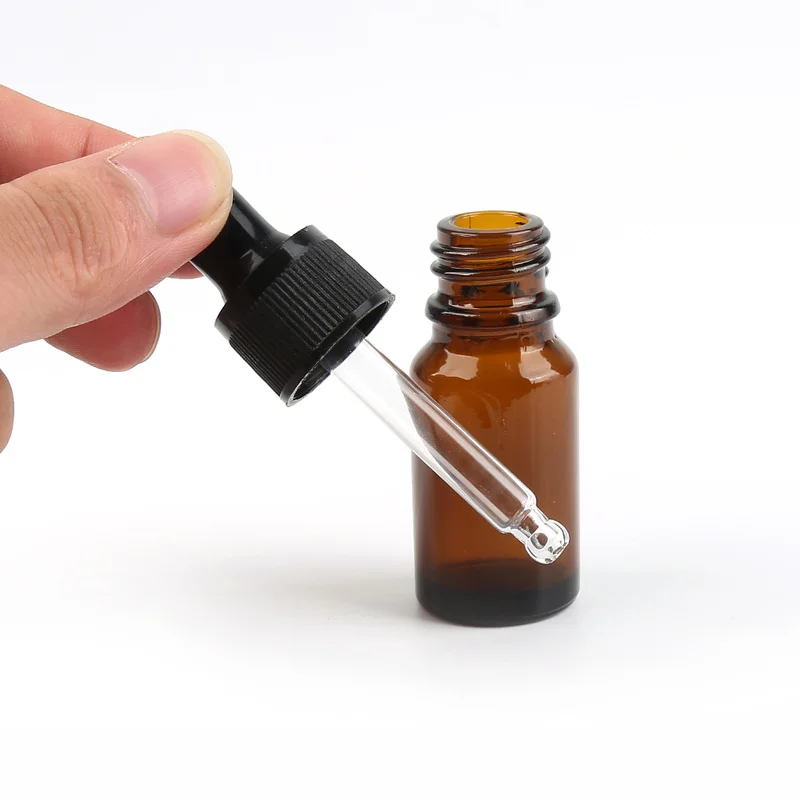 

10ml Amber Essential Oil Glass Aromatherapy Liquid Dropper Bottle Empty Brown Drop for Massage Pipette Refillable Bottles