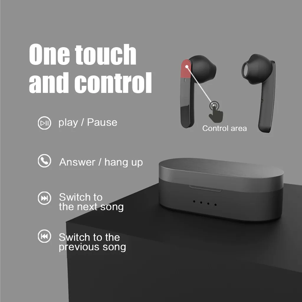 Earphone bluetooth hifi noise With charging box Headset Wireless sports Earphones Earbuds Stereo Headphones high capacity