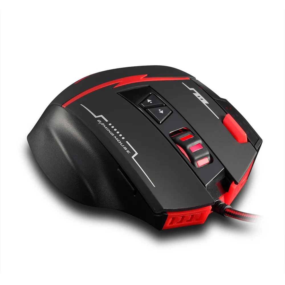Zelotes C-8 программируемые 8 кнопок светодиодный USB оптическая игровая мышь Мыши 2500 dpi 8 одиночных клавиш для Windows mac os 125-1000 Гц 1,8 м