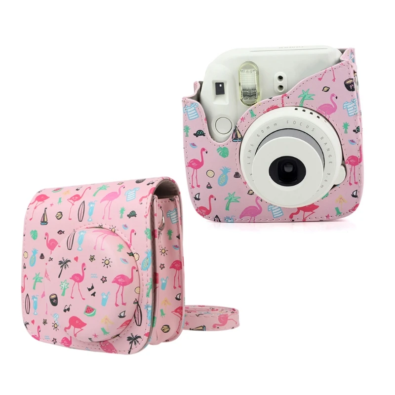 Модный чехол для камеры с изображением фламинго для Fujifilm Instax Mini 8/8+/9 Cute LX9A