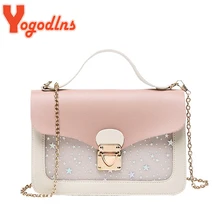 Yogodlns, модные сумки через плечо для женщин, прозрачные сумки, Корейская сумка на плечо со звездами, сумка-мессенджер, мини сумка для телефона