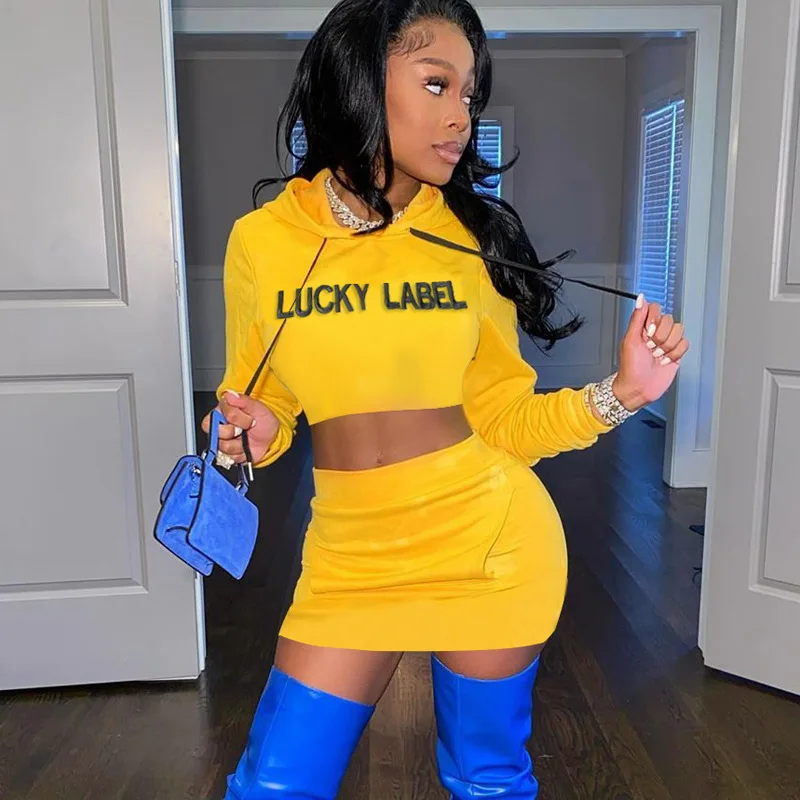 Women Two Piece Skirt Matching Set 