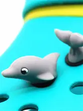  2Pcs a Set Shoe Decorations Novelty Cute PVC 3D Dolphin whale Garden Shoes Accessories Croc Buckles Charm Ornaments 3D-HT/J02 