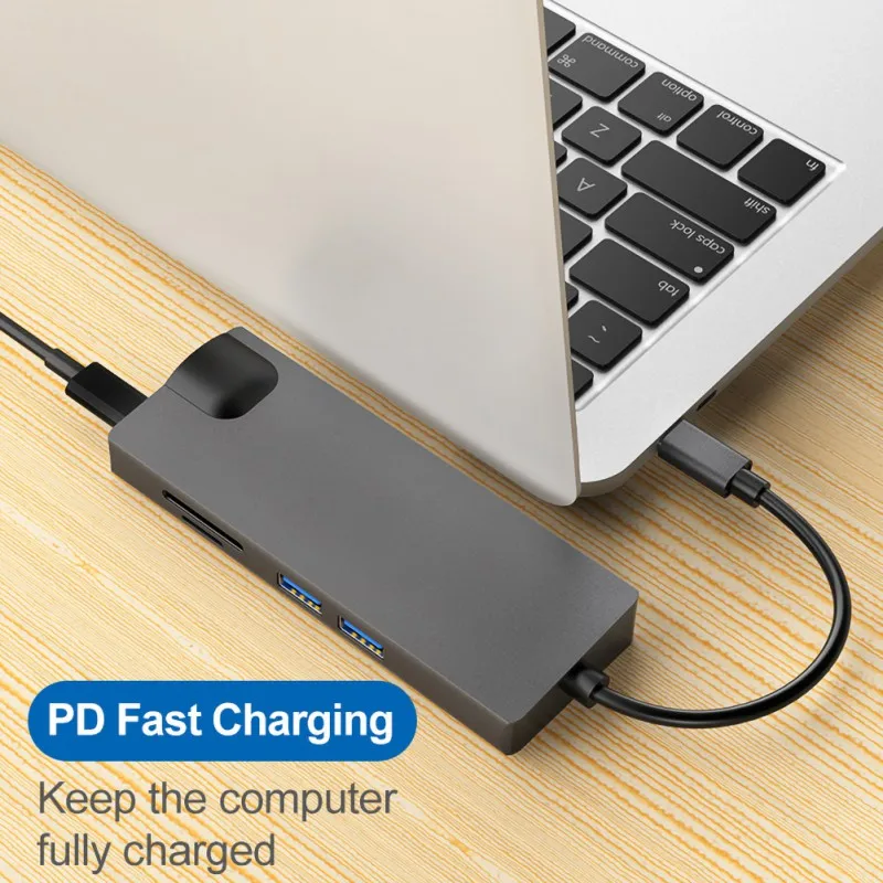 Супер 8 в 1 Многофункциональный Тип C адаптер Тип C к HDMI концентратор USB VGA для ноутбука