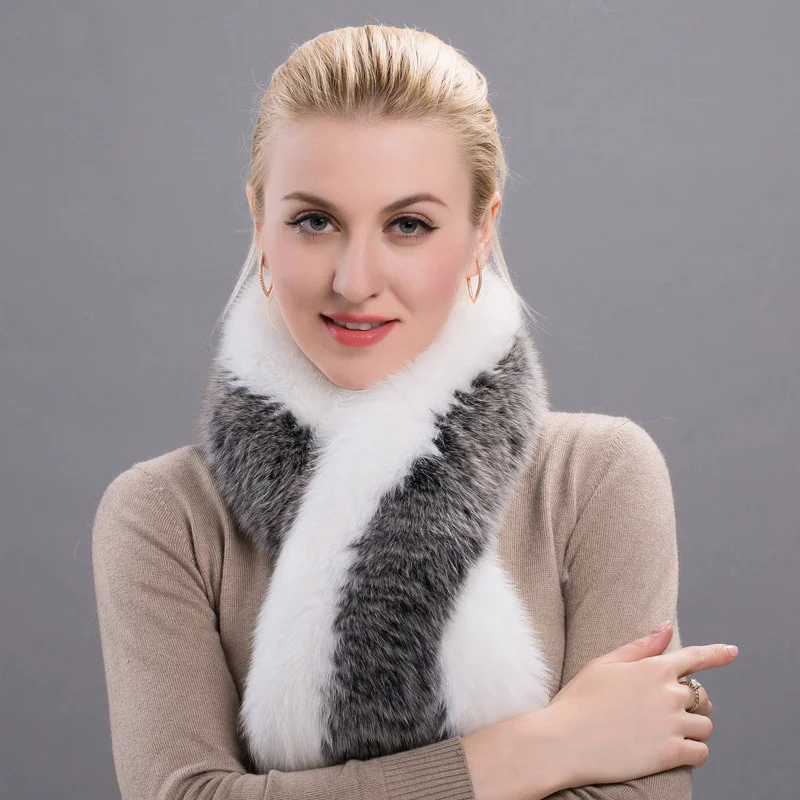 MIARA.L New fox fur collar genuine fox fur collar scarf winter ladies warm scarf - Цвет: type2