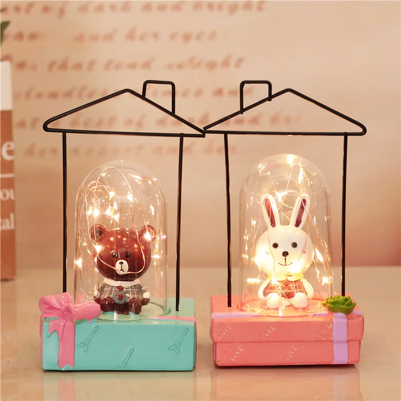 Светодиодный ночсветильник в виде кролика животного светодиодный медведя