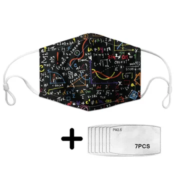 

Mathematical Formula Doodle Print Dust Masks Mouth for Women Mens Mask Dropping Anti Dust Face Mask Maschera Custom Pattern