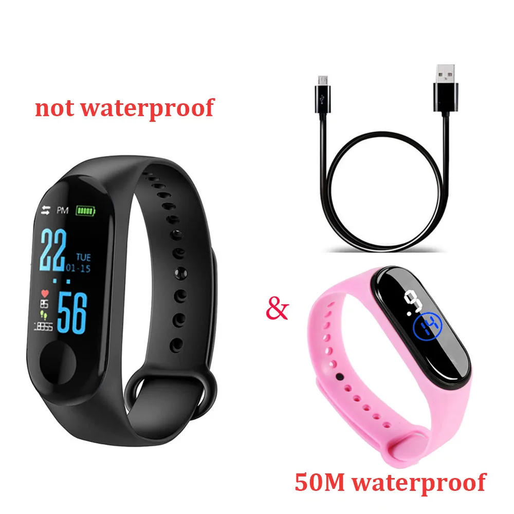 as the show M3 Pro смарт-Браслет спортивный Smartband Монитор артериального давления умный Браслет M3Plus умные часы с 50 м водонепроницаемый браслет - Цвет: as the show