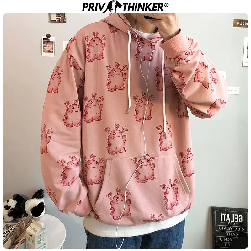 Мужская толстовка с капюшоном Privathinker Корейская уличная одежда принтом в виде