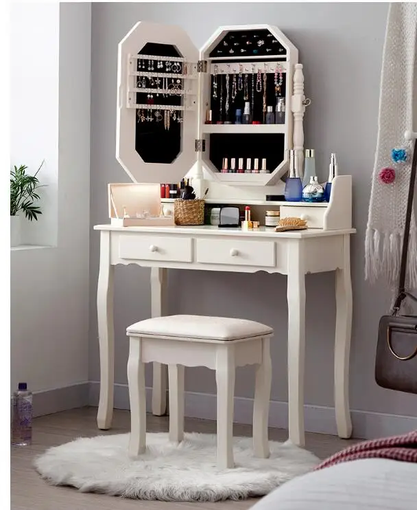 Европейский туалетный столик из массива дерева многофункциональный для спальни