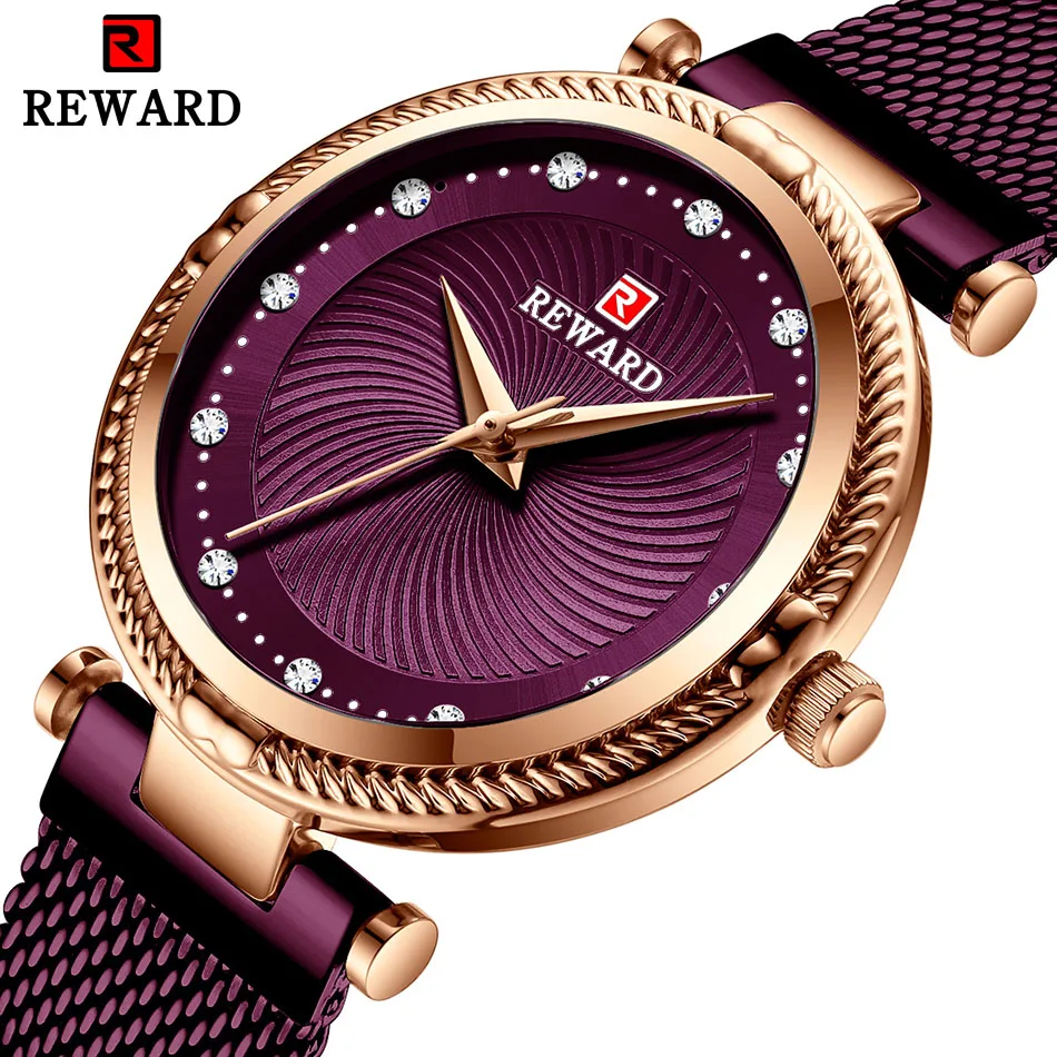 Quartz Watch REWARD Stainless-Steel Fashion Women Clock Montre Romantic Ultra-Thin Femme