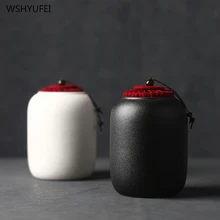 Грубая черная керамическая емкость бак влагостойкий герметичный кофейные бобы чайные конфеты печенье пробки с крышкой домашняя кухонная для хранения бак