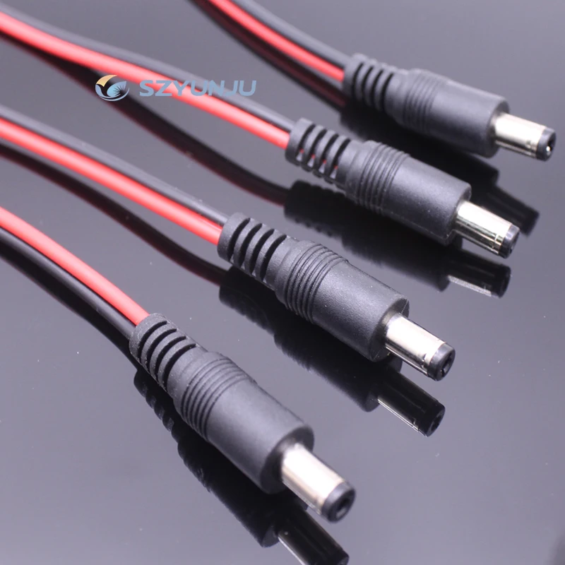 Connector Adapter 18 AWG 28cm Male Female jack cable adapter plug power supply 5.5 * 2.1mm 12V DC Connectors Set For LED Strip Light CCTV Camera