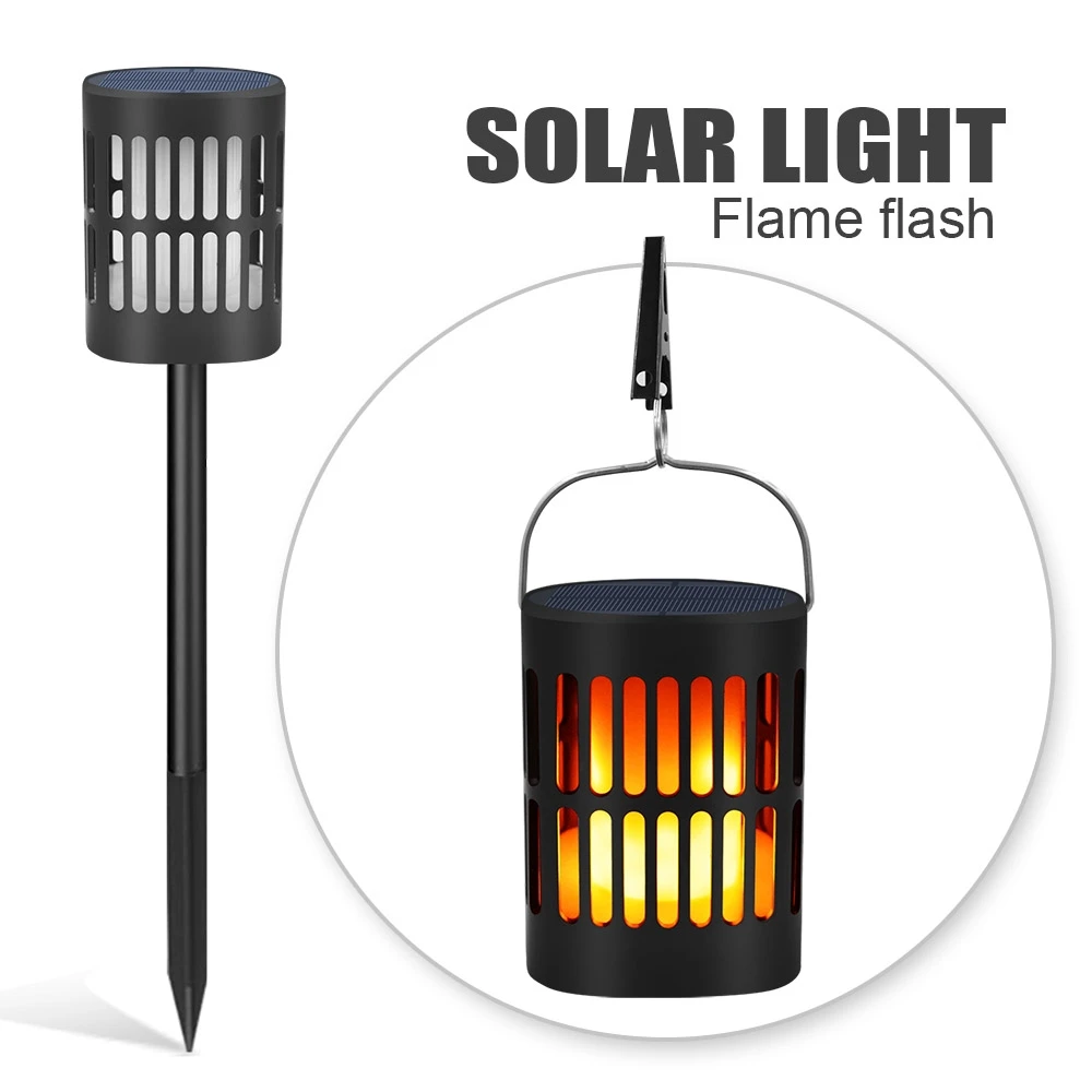 2pcs/4pcs Outdoor Camping Light Beach Solar Light Courtyard Light Flame Torch Lamp Outdoor Waterproof 96LED Landscape Lawn Lamp