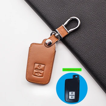 

2 buttons carrying leather car remote key case for Toyota Camry Crown Corolla Prado Prius RAV4 car key cover protect Car wallet