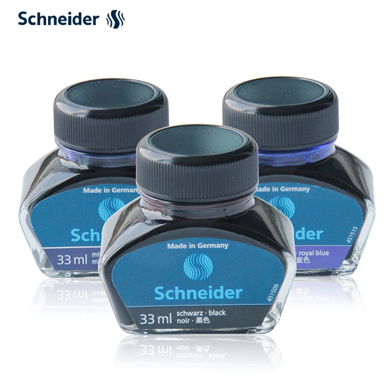 

1 Bottle Schneider 33ml Fountain Pen Ink for All Fountain Pens Non-Carbon Smooth Ink Jar Writing Refill School Office Stationery