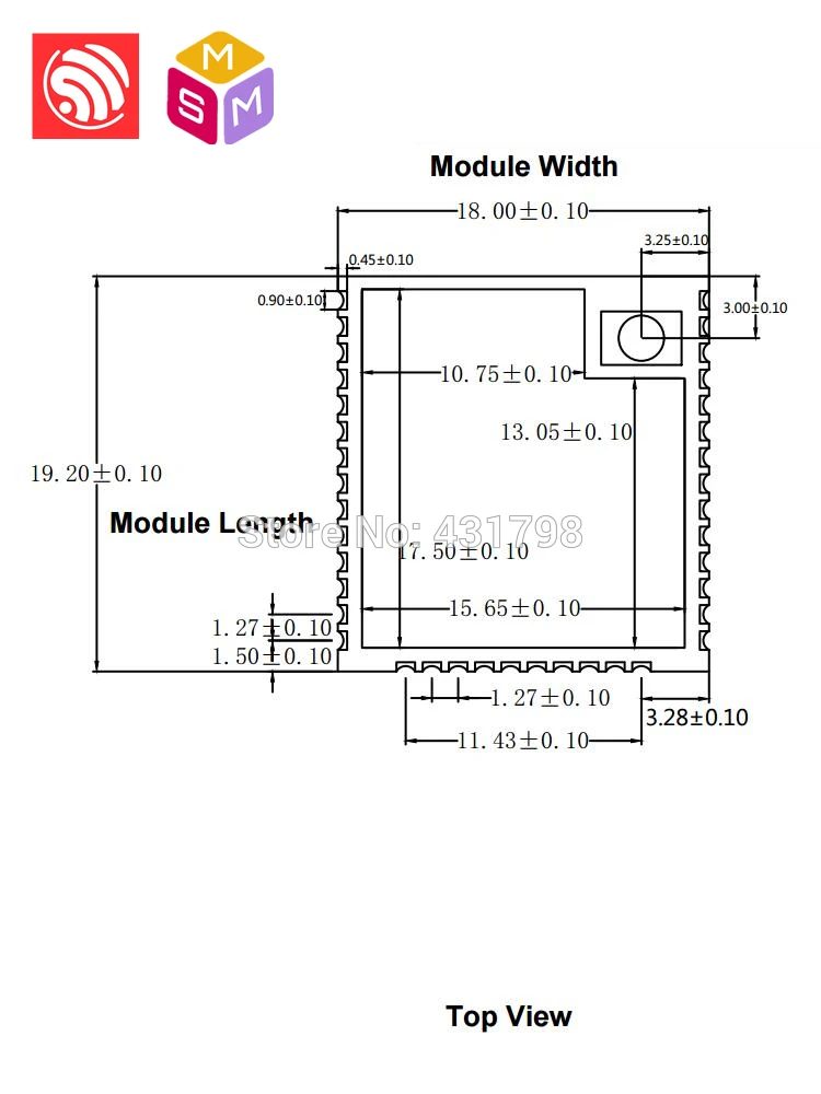 ESP32-WROOM-32U AIOT Espressif SoC ESP32 WiFi Bluetooth модуль ESP32D0WD сенсор сети кодирование речи аудио поток MP3 декодирование