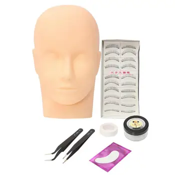 

1set Hot Selling Fake Head Implant Eyelash Model Beauty Convenient Easy Practice Set Eyelash Fake Use Makeup Extensions To F2S1