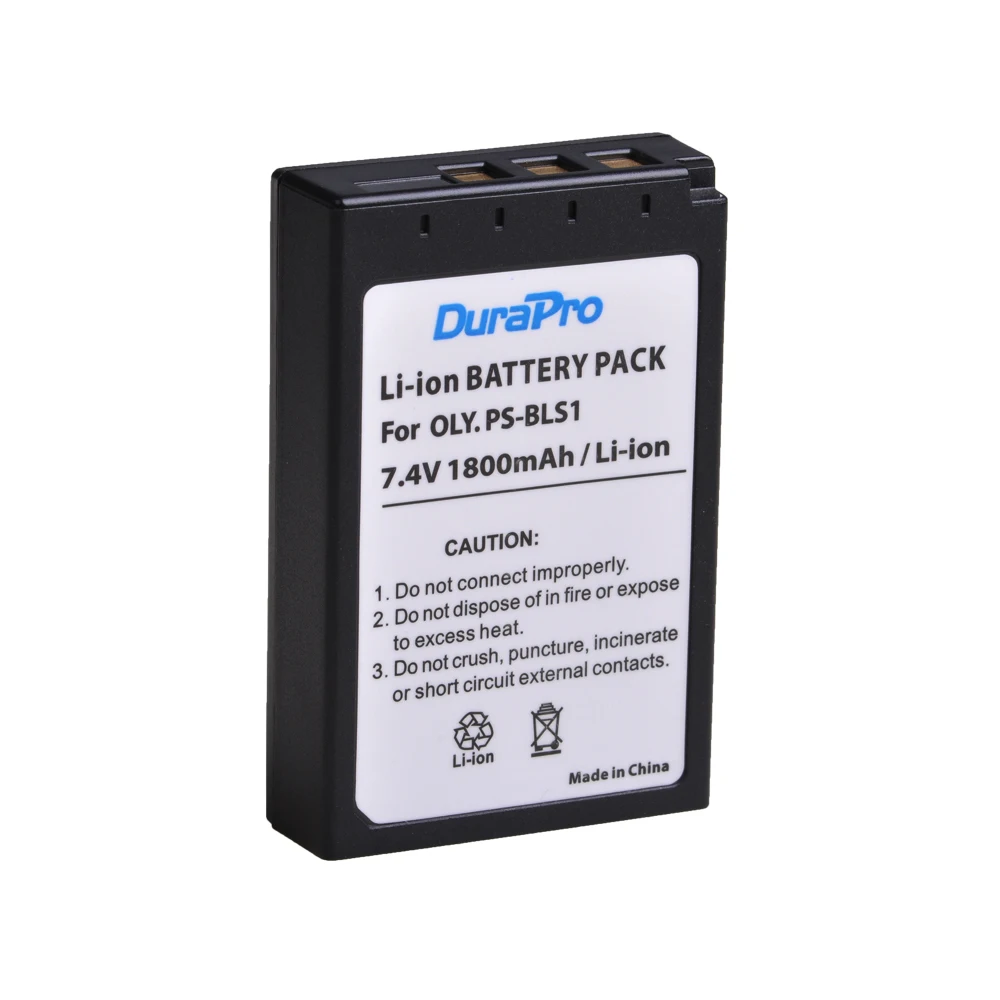 DuraPro 1800mAH PS-BLS1 BLS1 Аккумулятор для камеры Olympus Evolt E-400 E-410 E-420 E-450 E-600 ручка Φ PL3 |