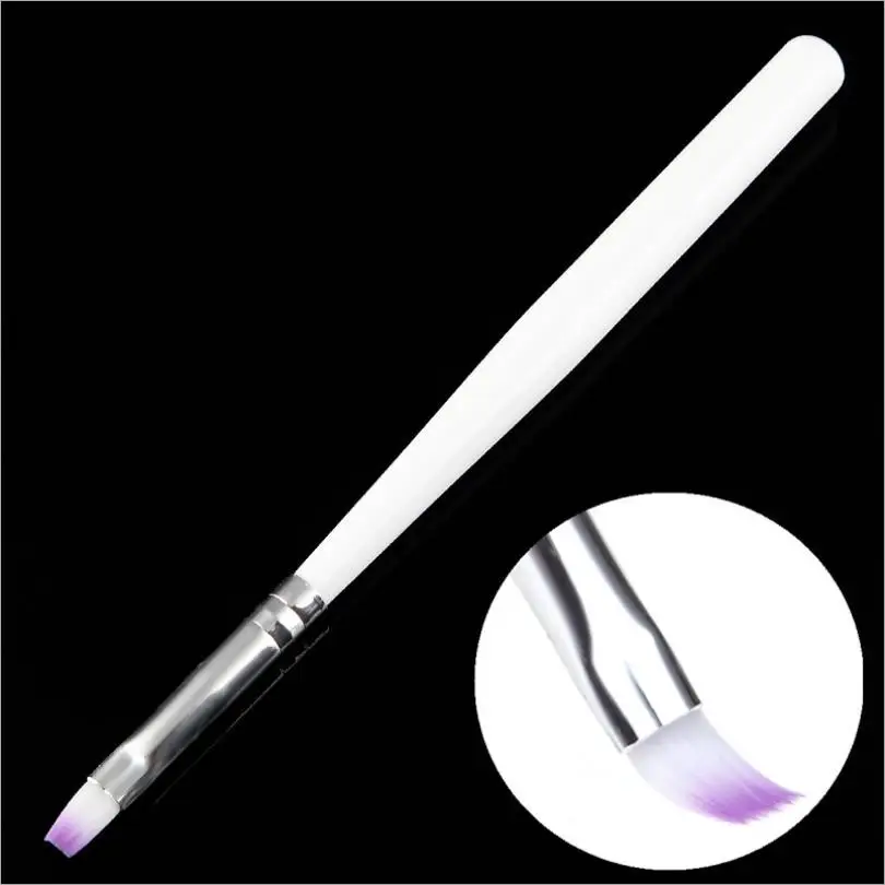 

1PC Gradient Purple Color Brush White Handle 13cm Gel Drawing Painting Brush Pen Nail Art Brush for Manicure DIY Tool T0148
