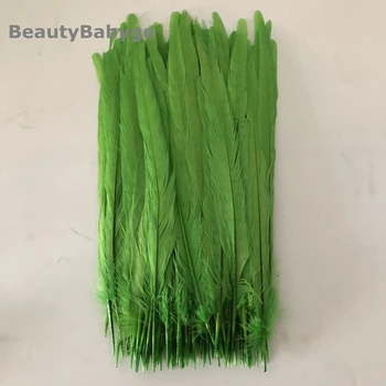 

Pack Of 100Pieces Apple Green Dyed Ringneck Pheasant Tail Plumas 25-30cm 10-12inch Female Pheasant Feathers Carnival Decoratives
