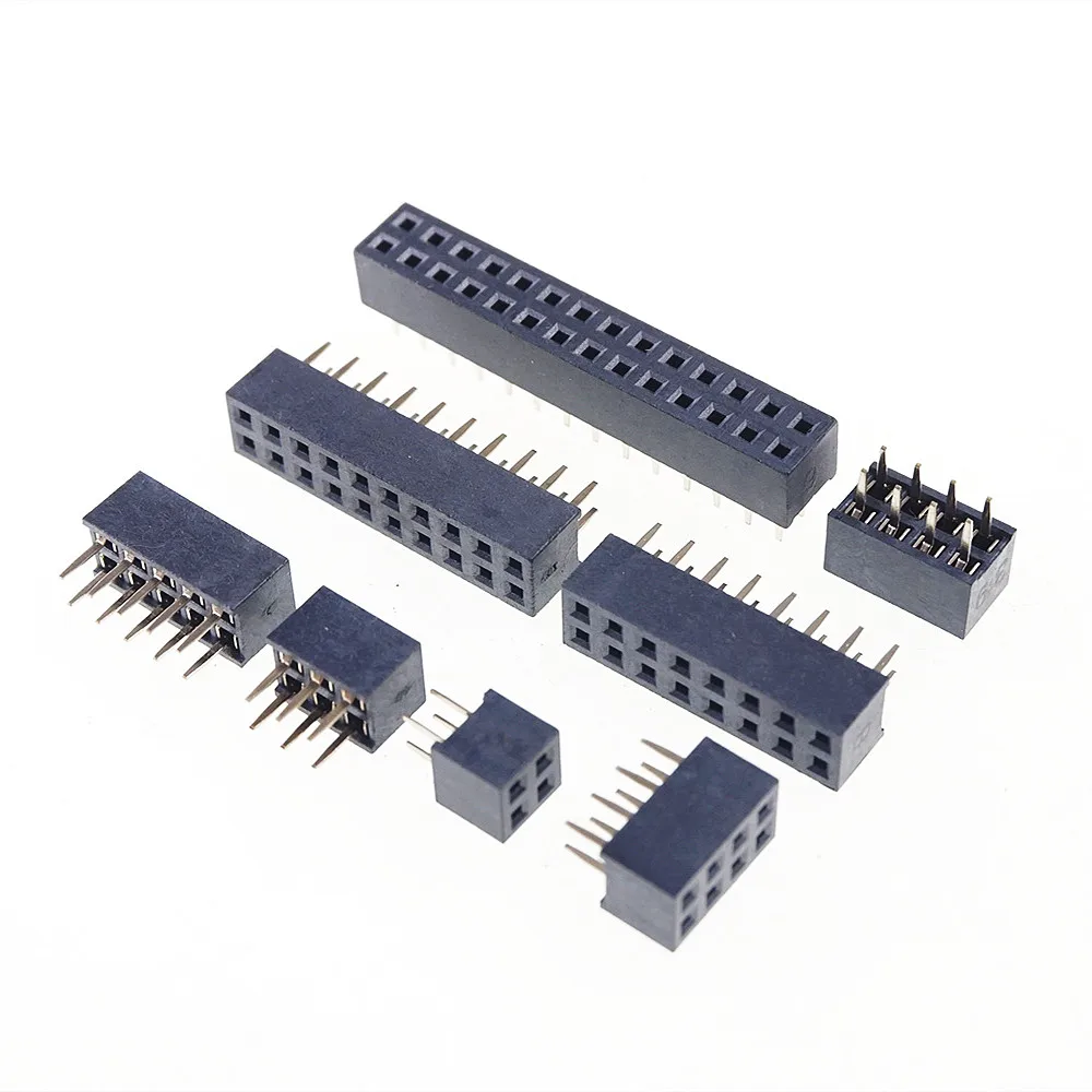 100pcs 0.079" 2.0 mm Dual Row PCB Female Header 4 Pin 6 8 10 12 14 16 20 24 28 30 40 60 80 Through Hole Vertical 4.3mm | Обустройство