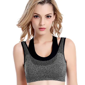

Woman Sexy crop top Vest Sports Running Bras Vest Dry Breathable Quick Dry Back Fake Two Sports Tops Seamless Underwear Vest