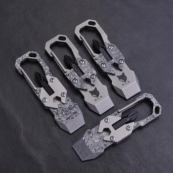 

Quick Hanging Men's Key chain Waist Hanging Multi-tool Mini Screwdriver Outdoor EDC Gift for Men Female Titanium keychain