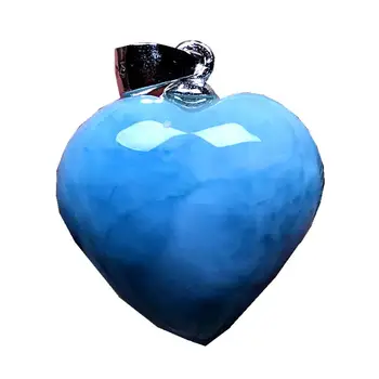 

Top Natural Blue Larimar Heart Pendant For Woman Man 14x7mm Beads Dominica Crystal Water Pattern Gemstone Fashion Jewelry AAAAA