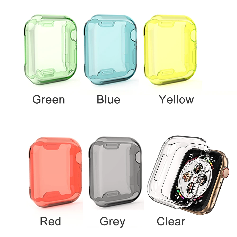 TPU чехол для Apple Watch Series 4 Чехол 44 мм/40 мм 360 полностью мягкий прозрачный защитный