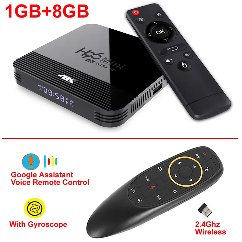 H96 мини H8 Смарт ТВ приставка Android 9,0 Rockchip RK3229A 2 Гб ОЗУ 16 Гб ПЗУ 2,4G/5G двойной wifi BT4.0 4K HDR H.265 телеприставка - Цвет: 1GB 8GB and G10