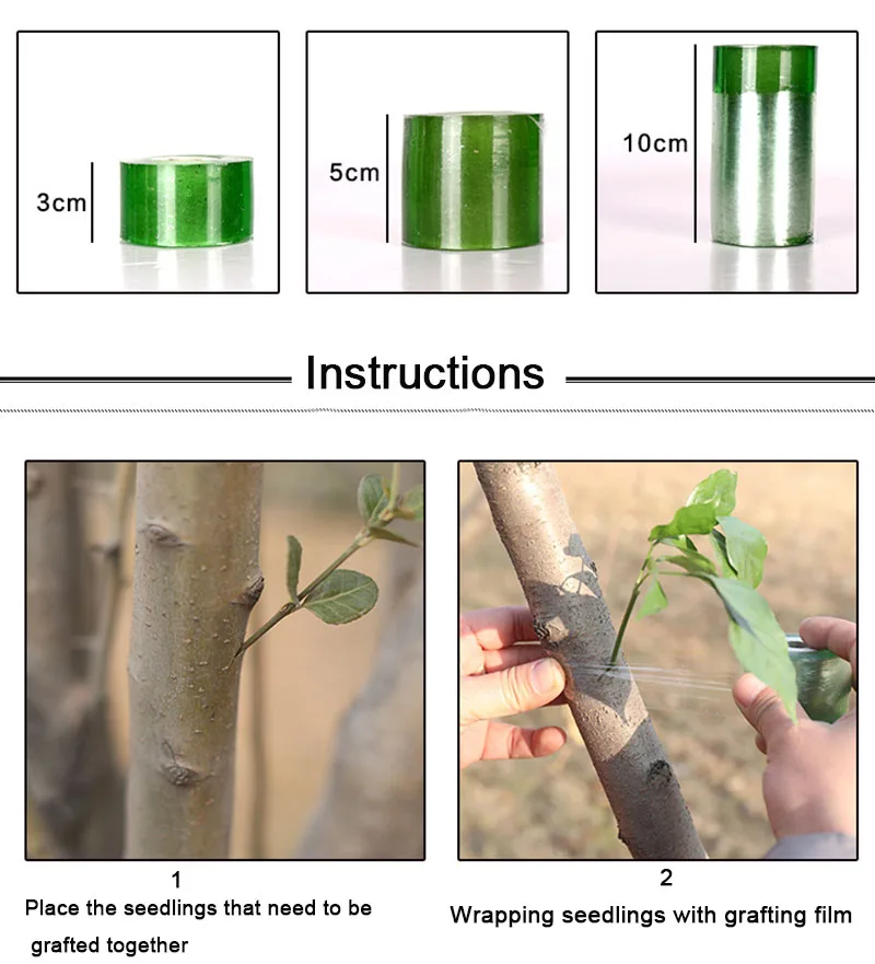 Garden Tools Fruit Tree Secateurs Engraft Branch Gardening bind belt PE tie Tape 3CM / 5CM x 110M/1 Roll GardenFor Dropshipping