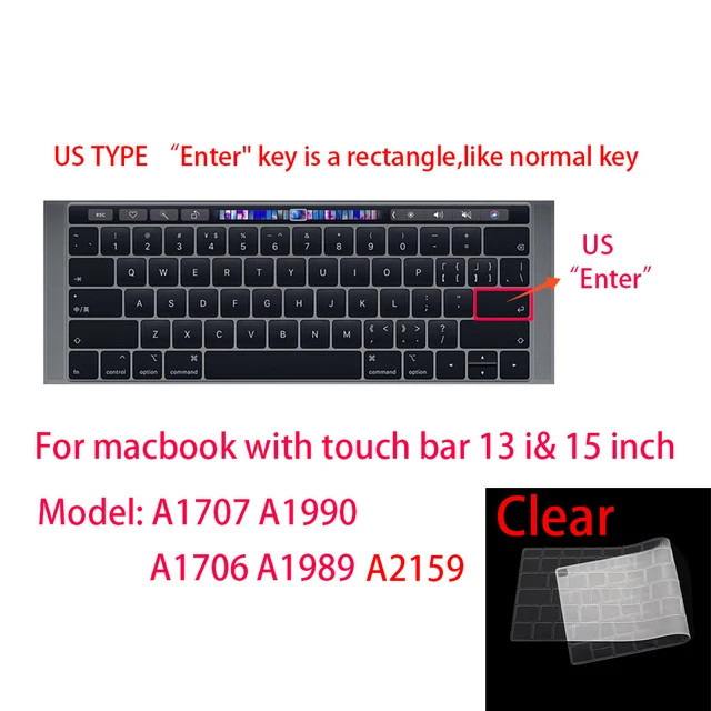 Keyboard cover for Apple Macbook pro13/16/15 Air13 inch All series Laptop silicone Case Transparent Clear Protecter film EU/US C