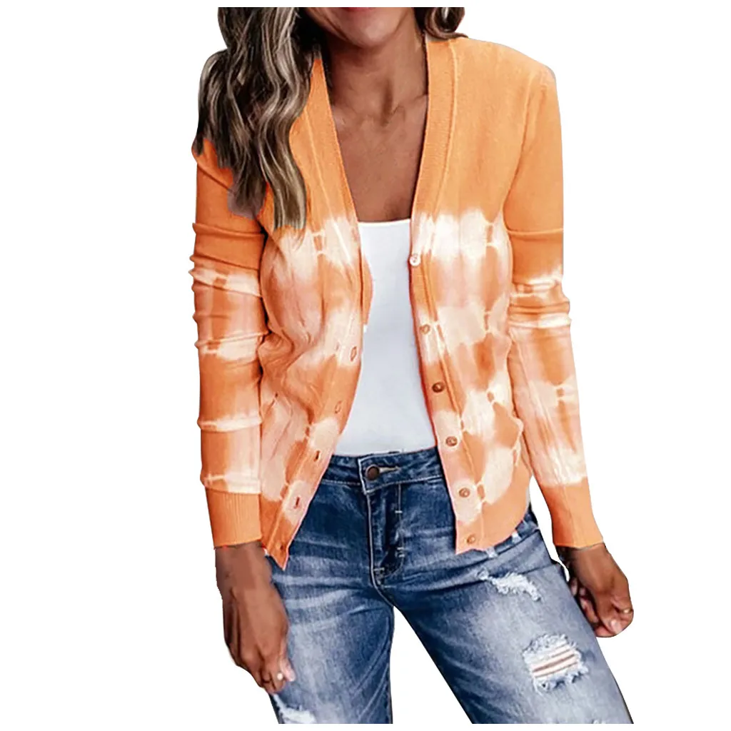 Fashion Women Plus Size Casual Stripes Long Sleeves Cardigan Sweater Blouse Tops Autumn and winter outdoor fashion warm sweater