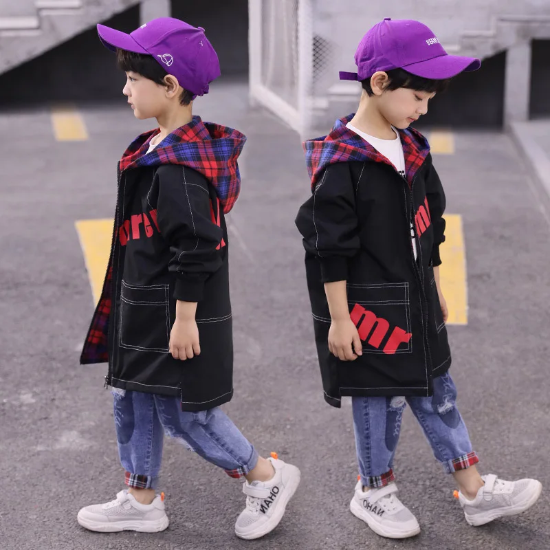 

BOY'S Coat Autumn Clothing 2019 New Style Big Boy Spring And Autumn Korean-style Trench Coat Boy Spring Casual Fashion Kids' Jac
