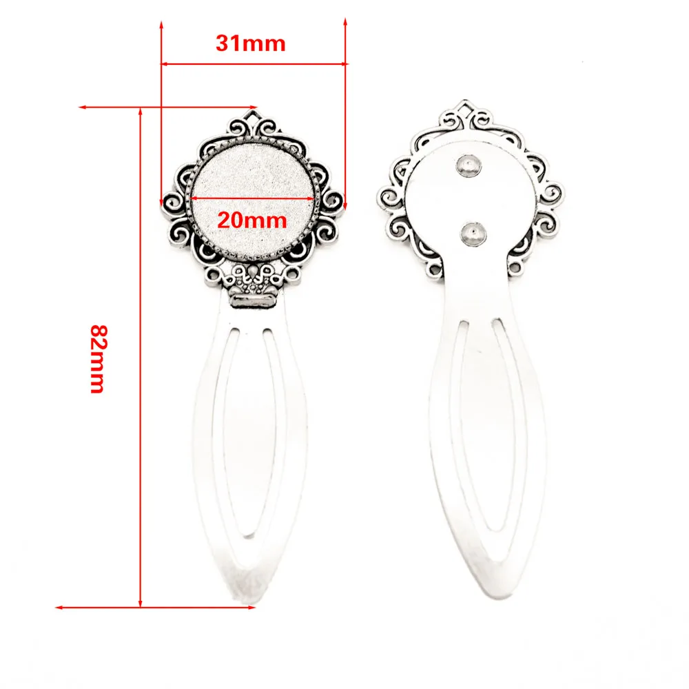 Cabochon lesezeichen herstellung 10 stücke Cabochon Cameo Basis Oval Eule Vintage Lesezeichen Crown Runde Blank Bezel Einstellungen Lesezeichen Erkenntnisse DIY Komponenten – Detail 4