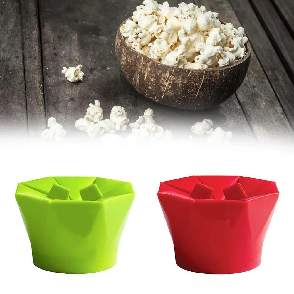 Креативный попкорн Поппер Kom Diy Siliconen Magnetron Keuken Maker Popcorn Vouw Emmer инструмент Groen Rood K6G1 |