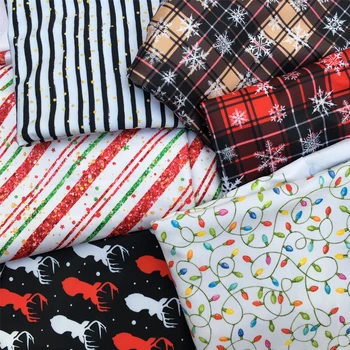 

David accessories 50*140cm/20*34cm Christmas 4 Ways Stretch Fabric Sewing Quilting Fabrics Quality for Needlework,c13615