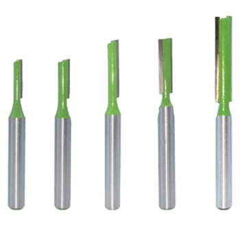 

Hot 5Pcs 6Mm Shank Single Straight Bit Double Flute Milling Cutter for Wood Tungsten Carbide Router Bit Woodwork Tool