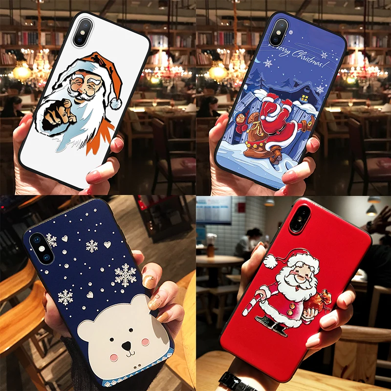 Рождество ТПУ 3D чехол с тиснением и изображением для Xiaomi Mi 9 6X 8 A2 Lite A1 CC9e F1 Redmi K20 7A S2