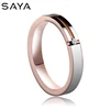 Wedding Ring, Rose Gold Plating Tungsten Rings CZ Stone Inlay Confort Fit Band, Free Shipping,  Customized ► Photo 1/6