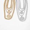 Nouveau Vintage Boho mode multi-niveaux épais chaîne colliers pour les femmes or argent couleur humaine tête pièce pendentif collier bijoux ► Photo 3/6